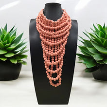  Peach Wooden Girl Necklace