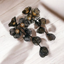  Black Gold Flower Earrings