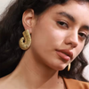 Golden Ripple Coil Earrings