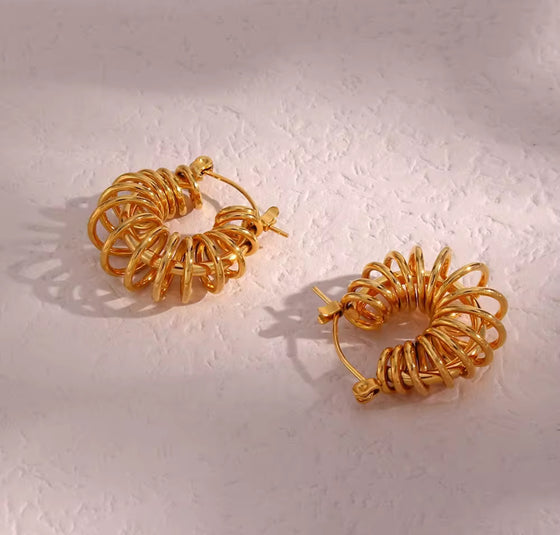 Gold Orbit Hoop Earrings