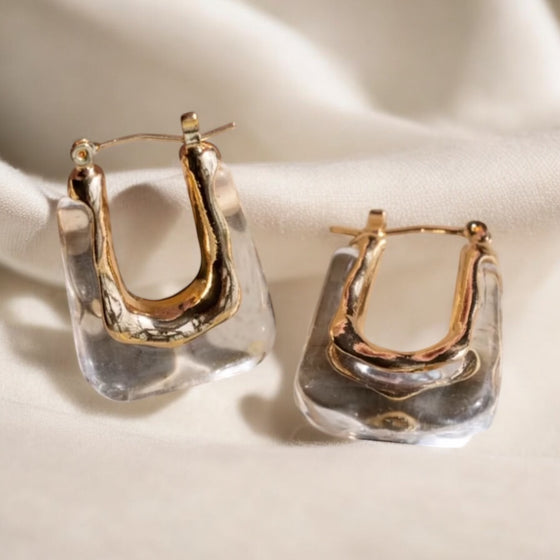 Golden Clear Hoops
