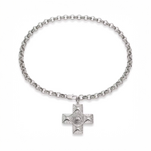  White Gold Vintage Cross Necklace