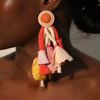 Pink Tropic Bloom Statement Earrings