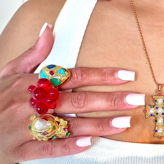 Red See Through You Ring