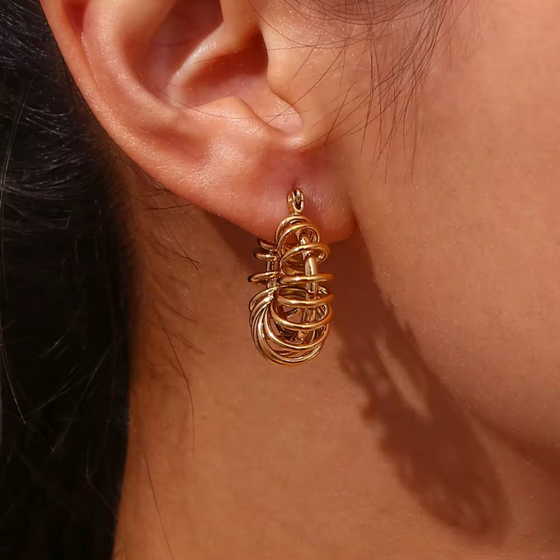 Gold Orbit Hoop Earrings