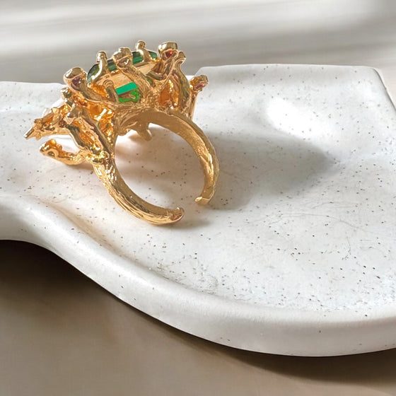 Green Celestial Cloudburst Ring
